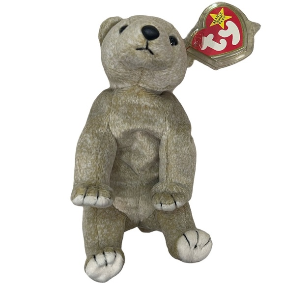 TY Beanie Baby Almond the Beige Bear - Beige 1999 With Tag - Picture 2 of 7